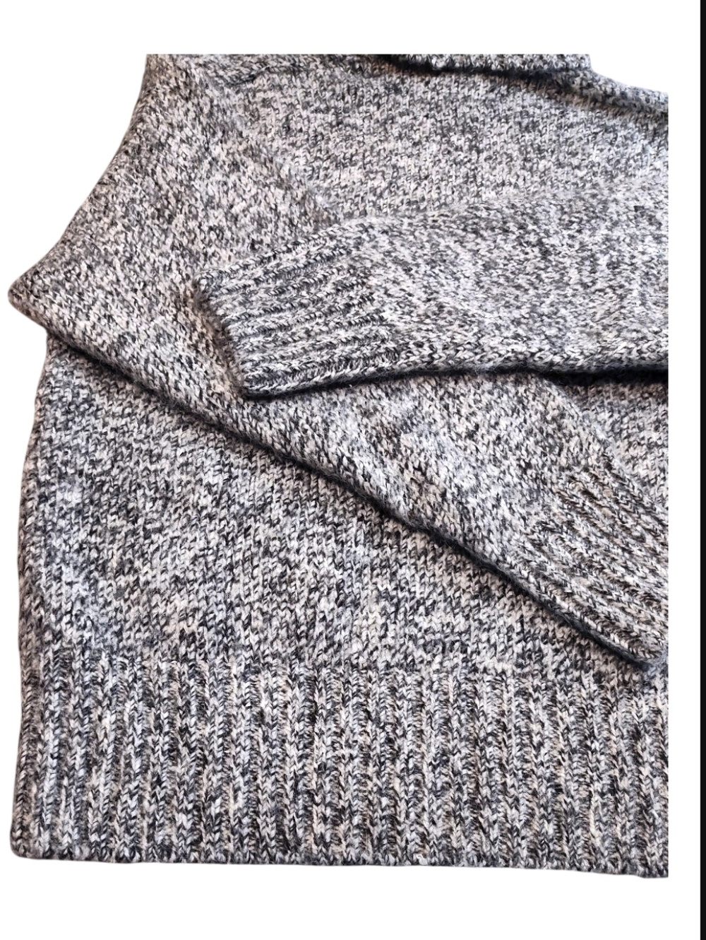 ZARA Grey Marled Chunky Knit Turtleneck Sweater Womens Size Medium - Picture 8 of 14